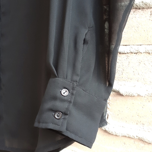 Buffalo David Bitton Sheer Black Button Down Shirt - Picture 3 of 10